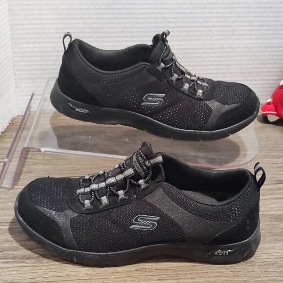 Skechers Arch Fit Refine - Her Best sneakers women's size 7.5 black mesh - Picture 1 of 13